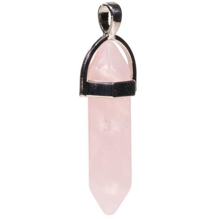 Pendentif pointe de Quartz rose